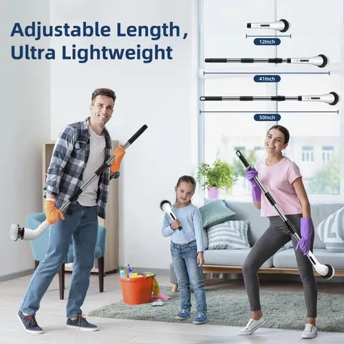 Cepillo eléctrico de limpieza 9 en 1 con mango extensible