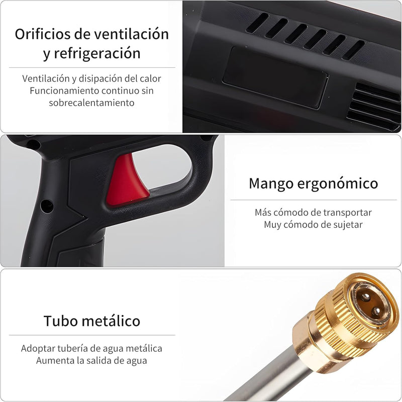 Hidrolavadora portátil · Kit con 2 baterías